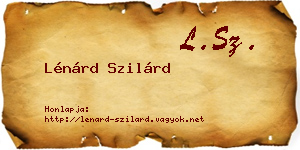 Lénárd Szilárd névjegykártya