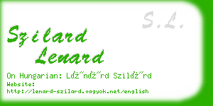 szilard lenard business card